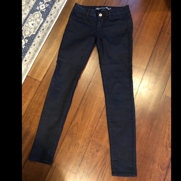 Ladies American Eagle SATEEN Jeggings Indigo - Picture 7 of 8